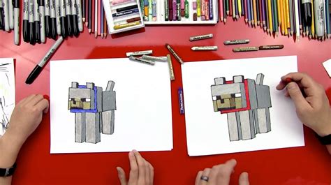How To Draw A Minecraft Wolf Dog Art For Kids Hub