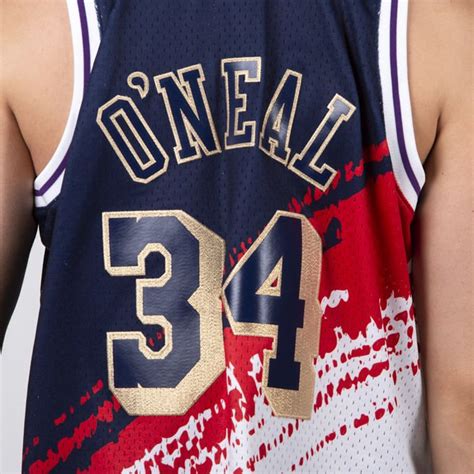Mitchell And Ness Los Angeles Lakers 34 Shaquille Oneal Navyredwhite