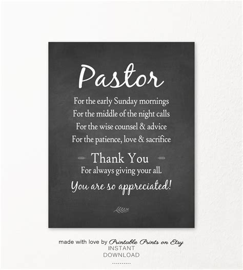 Pastor Appreciation Gift For Pastor Thank You Quote Etsy In Pastor Appreciation Gifts