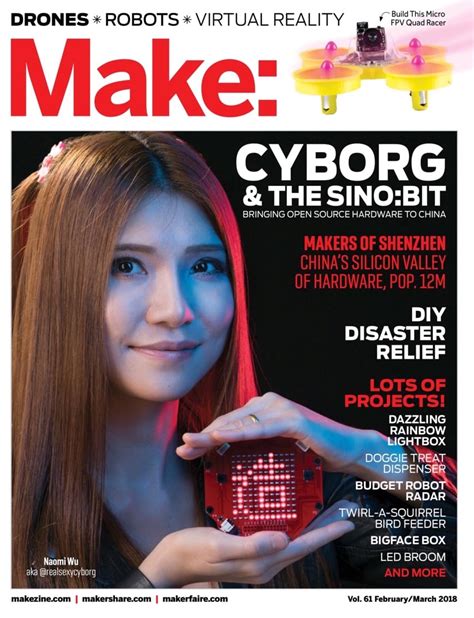 Naomi Wu On The Cover Of Make Magazine Realsexycyborg Make