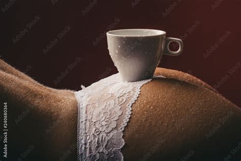 Morning Sexy Coffee A Cup Of Coffee On The Naked Female Buttocks Sexy Ass A Babe Girl