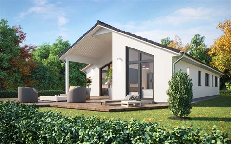 Scanhaus marlow ist einer der führenden anbieter von modernen und umweltfreundlichen fertighäusern und baut im jahr 650 bis 700 häuser. Bungalow SH 147 B modern mit Satteldach - ScanHaus Marlow ...