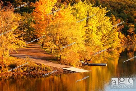 Fall Color On Lake Of Bays In Dorset Ontario Canada Stock Photo