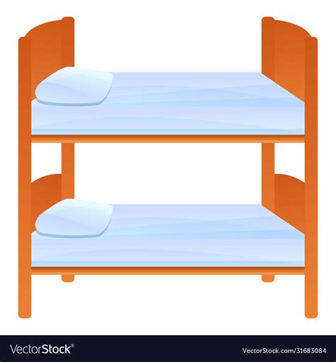 Wood Bunk Bed Icon Cartoon Style Royalty Free Vector Image