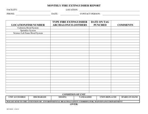 No obstruction to access or. Fire Extinguisher Inspection Log Template - NICE PLASTIC ...