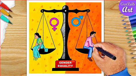 How To Draw Gender Equality Drawing Poster Making Womens Equality