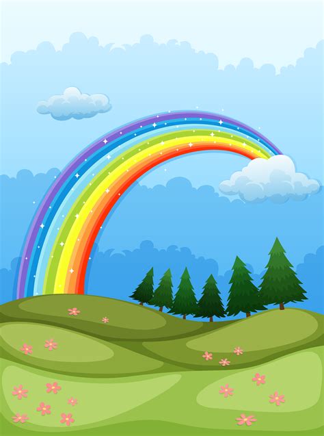 A Rainbow In The Sky 526360 Vector Art At Vecteezy