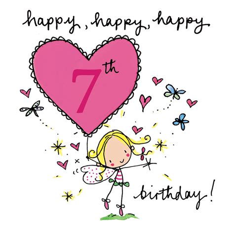 Happy 7th Birthday Fairy Age Cards Pinterest Juicy Lucy