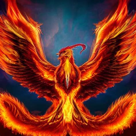 Krea Hyperdetailed Image Of A Phoenix With Its Full Body Flaming And