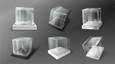 Glass Cube Boxes Clear Acrylic Showcases 15485370 Vector Art At Vecteezy