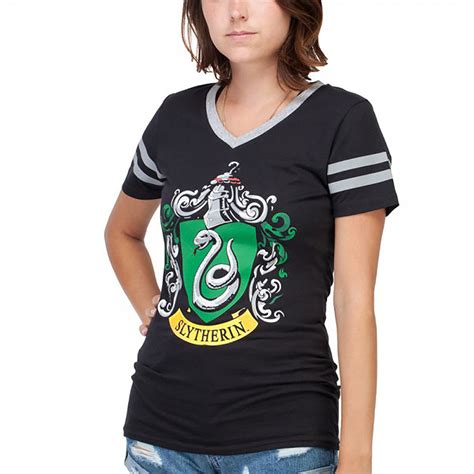 Harry Potter Slytherin Crest Hockey Jersey Womens T Shirt Cyberteez