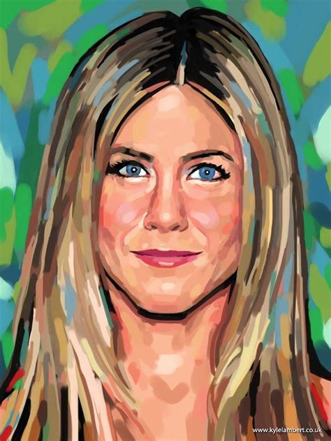 Celebrity Portraits Jennifer Aniston IPad Painting Celebrity Art