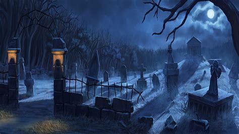 Free Download Dark Cemetery Creepy Gothic Graveyard Hd Wallpaper