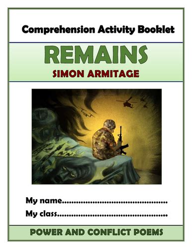 Remains Simon Armitage Comprehension Activities Booklet Teaching