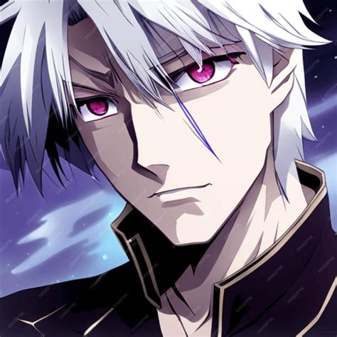 Premium Ai Image A Brooding Anime Boy With Silver Hair And Intense
