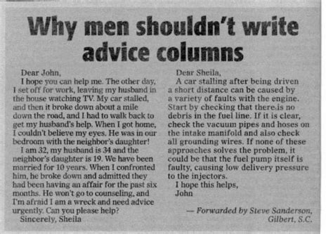 Why Men Shouldnt Write Advice Columns Funny Headlines Just For Laughs