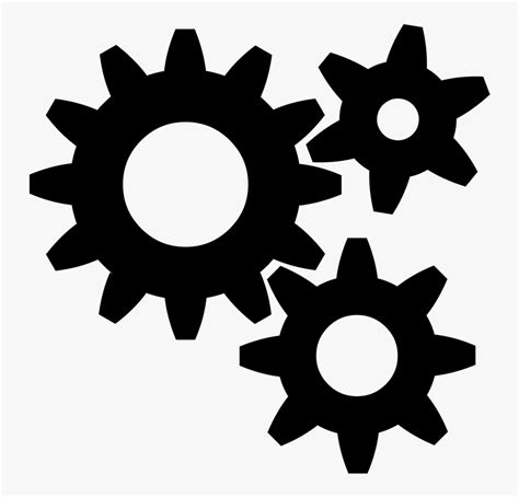 Transparent Cogs Png Simple Gear Black And White Free Transparent