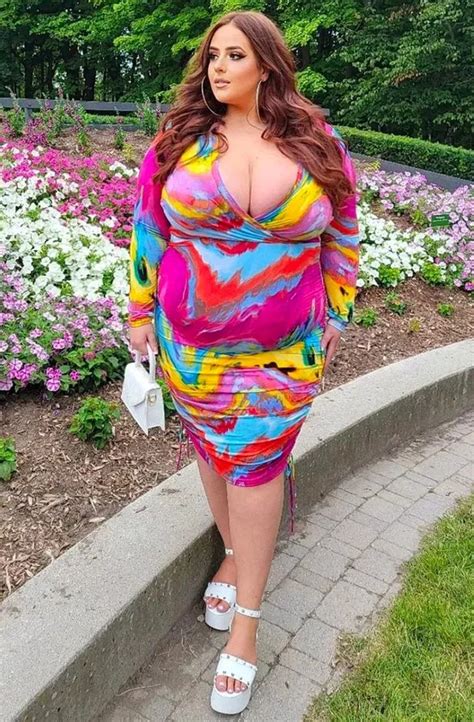plus size model brands herself best view in the garden as she shows off curves holly tales