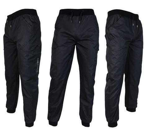 Mens Location Black Razor Tracksuit Track Pants Cuffed Waterproof Pant