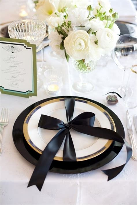 52 Elegant Black And White Wedding Table Settings Weddingomania