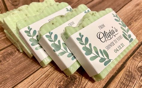 Greenery Bridal Shower Soap Favors Personalized Wedding Etsy
