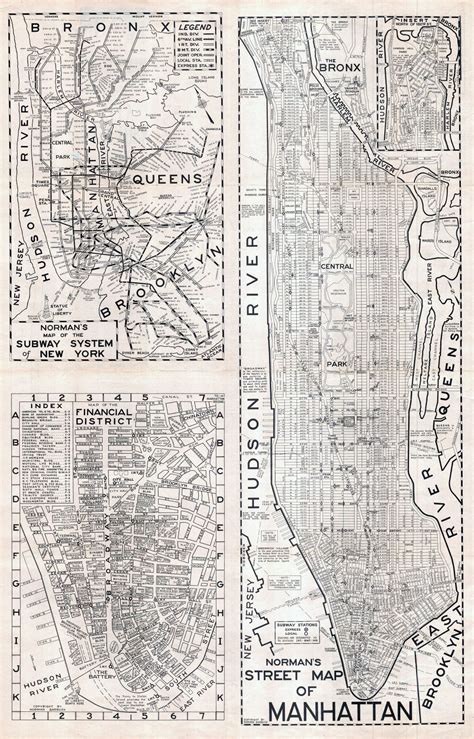 Large Scaled Printable Old Street Map Of Manhattan New York City
