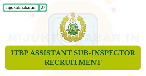 Itbp Asi Recruitment Apply Online For Assistant Sub Inspector