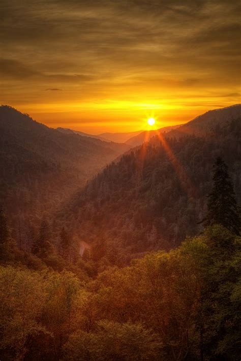 Gorgeous Sunrise In The Smokies Smokey Mountains Smoky Mountains
