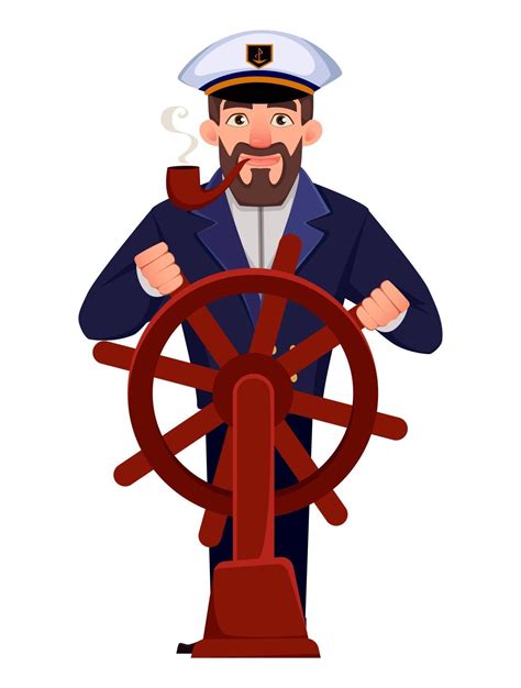 Captain Of The Ship In Professional Uniform Vector Art At Vecteezy