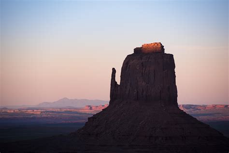 The Last Bit Of Sunset Light Hitting The Top Of East Mitten Monument