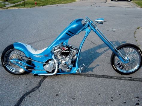 Big Blue Custom Built Chopper Motorcycles Totally Rad Choppers