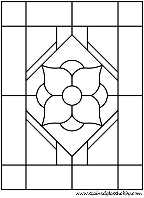 Flower Window Stained Glass Outline Plantillas Pinterest Outlines Easter Projects And