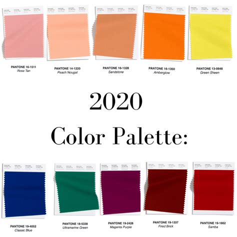 Pantone 2021 Color Palette Color Palette Showing 2019 2021 In Colors F81