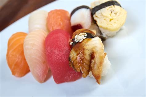 Japanese Sushi With Rice And Fish Stock Photo Image Of Dinner Japan