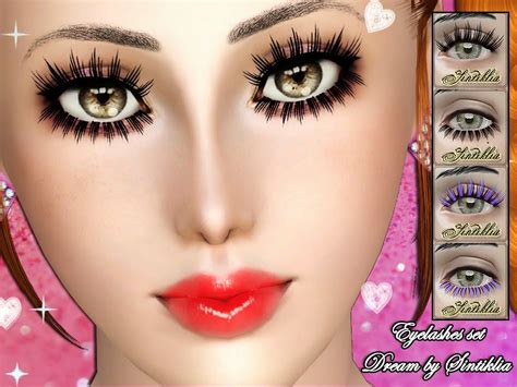 Eyelashes Set Dream By Sintiklia For Sims 3 Eyelash Sets Eyelashes