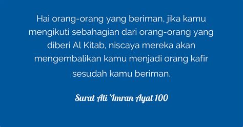 Surat Ali Imran Ayat 100