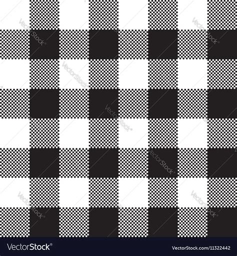 Black White Check Pattern Seamless Fabric Texture Vector Image