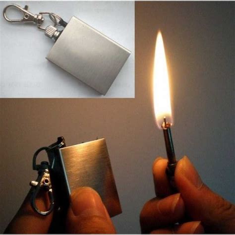 Buy Zippo Flint Grey Aluminium Fire Starter Lighter Matchbox Keychain