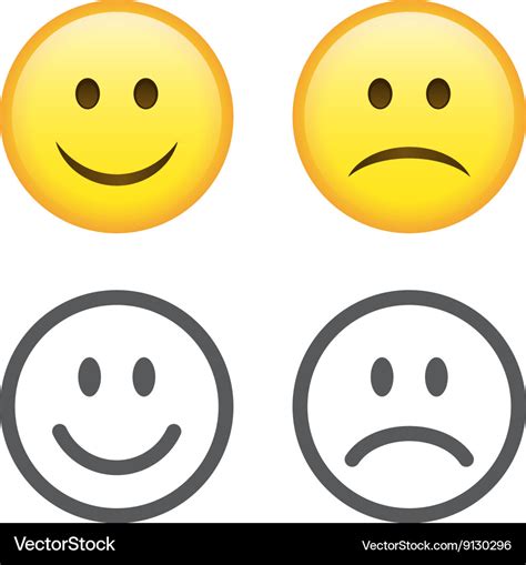 Happy And Sad Face Emoticon