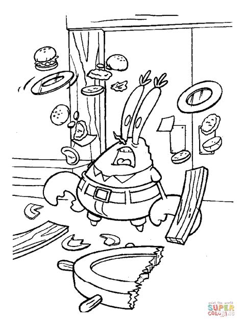 Mr Krabs And Plankton Coloring Pages
