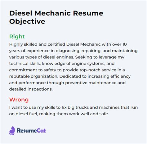 Top 16 Diesel Mechanic Resume Objective Examples Resumecat