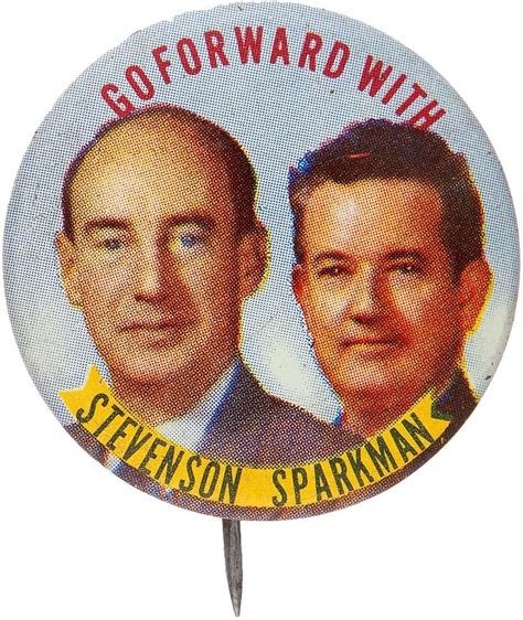“go Forward With Stevenson Sparkman” 1952 Litho Jugate Button At Amazons Entertainment