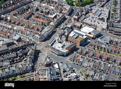 An Aerial View Of The Town Centre Of Whitley Bay Tyne And Wear Stock