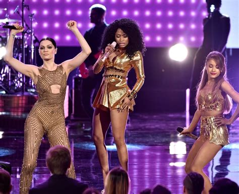 Bang bang ft ariana grande & nicki minaj. BANG BANG! Nicki Minaj, Jessie J and Ariana Grande on stage at the #AMAs2014 -... - Capital