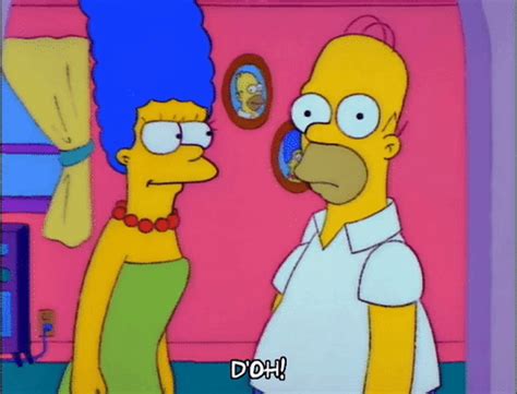 Homer Simpson Doh In Front Of Marge Simpson Gif Gifdb Com