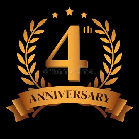 4 Years Anniversary Celebration Logo 4th Anniversary Luxury Design