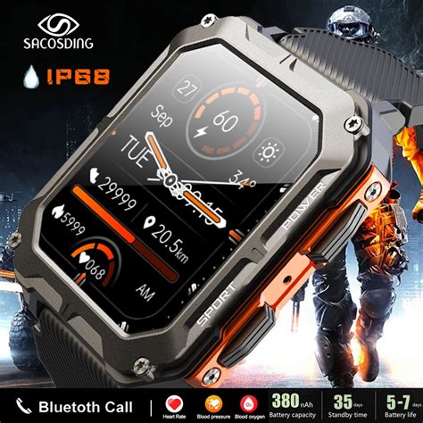 C20 Pro Military Smart Watch 2023 Latest Style Upgrade 380mah Battery