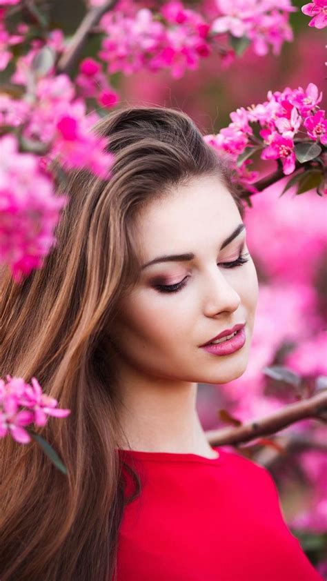 Blossom, girl model, flowers, mood, 720x1280 wallpaper | Beautiful girl 