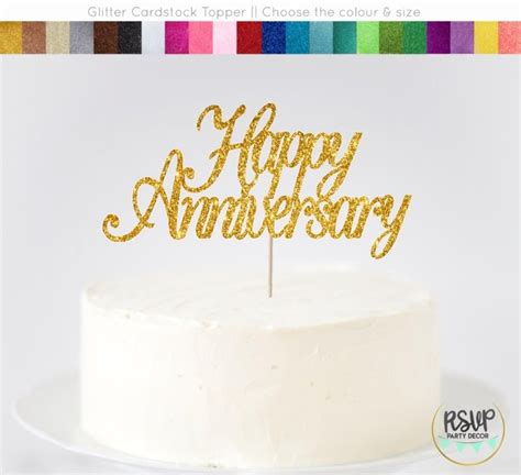 Happy Anniversary Cake Topper Anniversary Cake Topper Happy Etsy