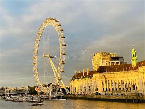 Scenic Shot Of The London Eye Ferris Wheel On The South Bank Of The